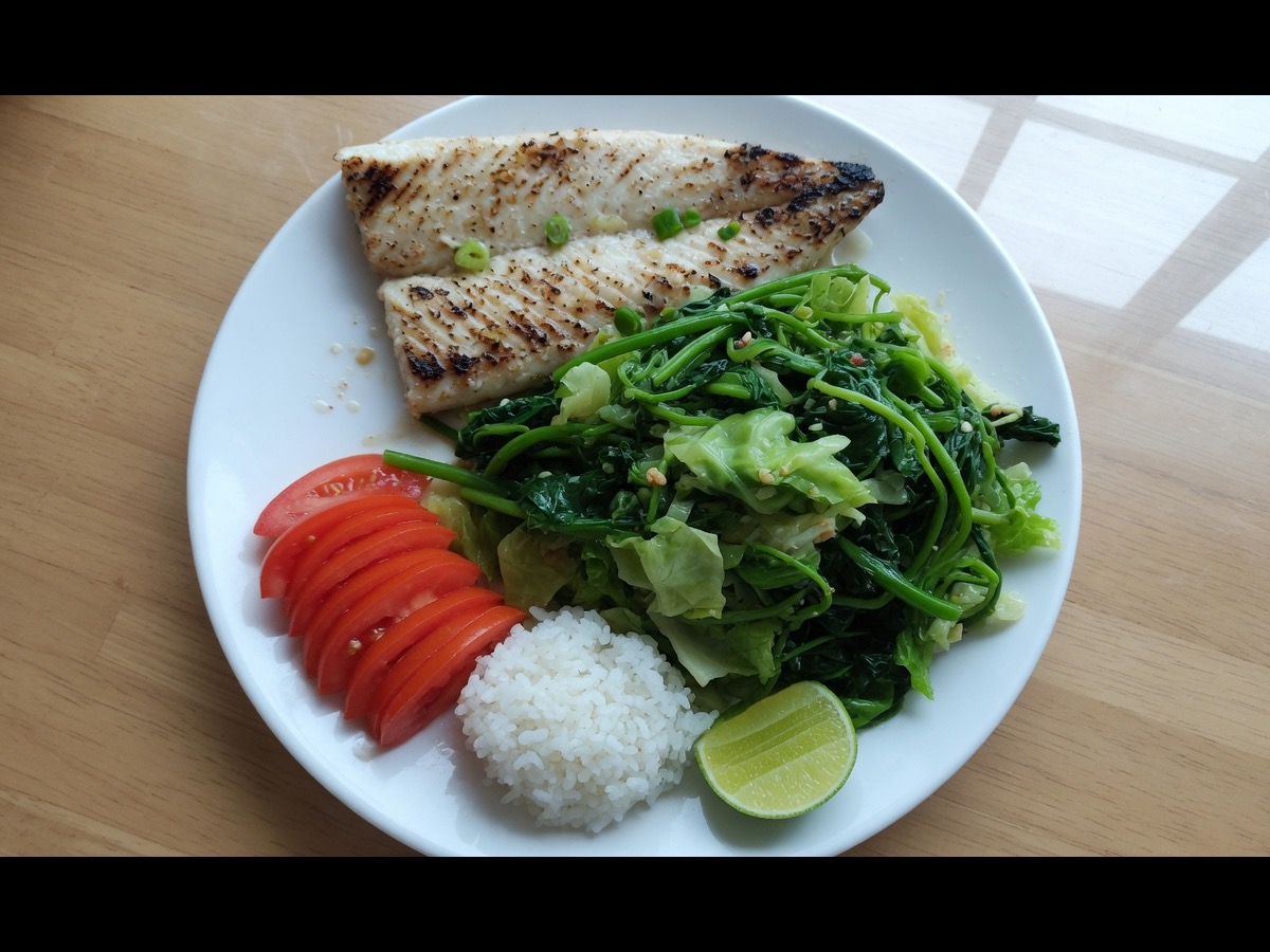 Three meal plates across a day