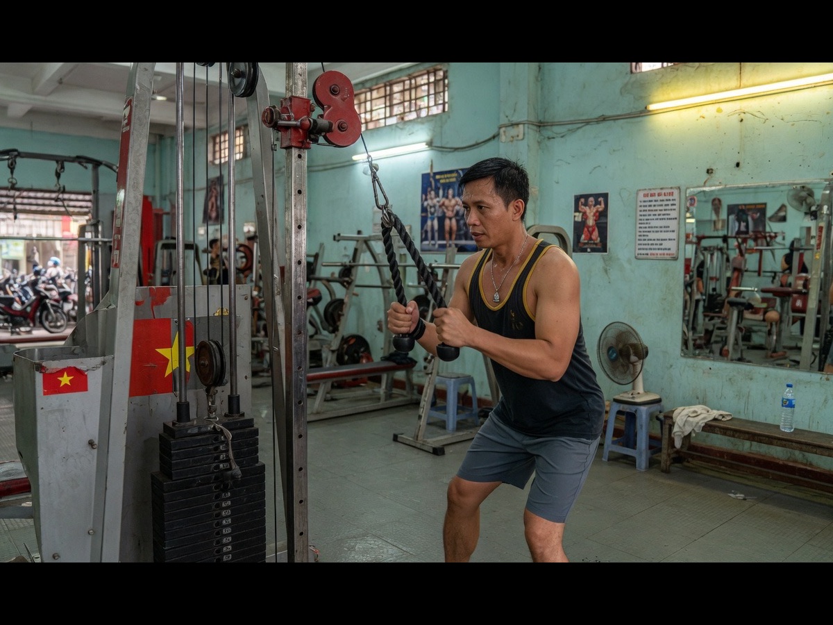 Face pull with the cable at face height