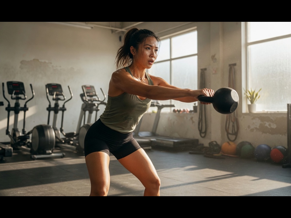 Person breathing after intervals on the floor