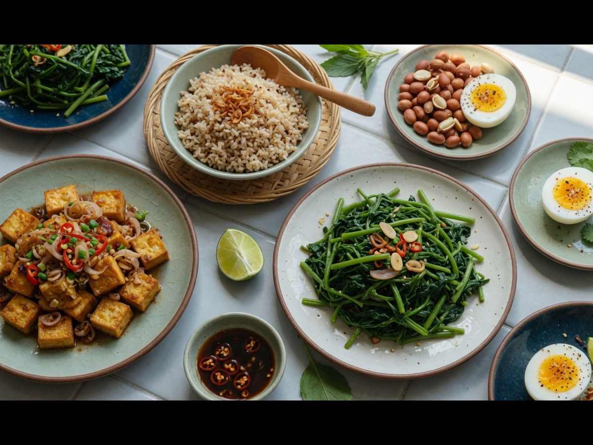 A phở bowl beside a scale